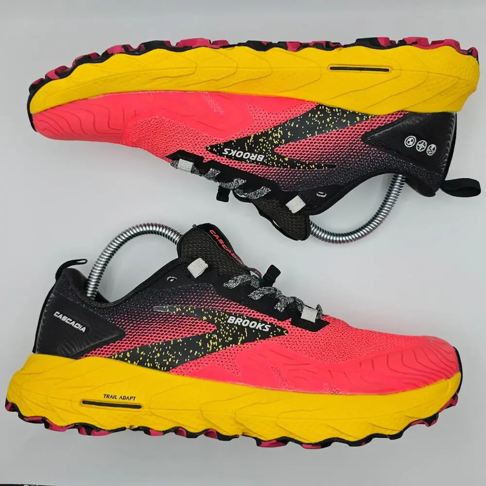 Brooks Cascadia 17 Diva Pink Lemon Chrome Women 8.5 Medium B UK 6.5 Hiking Trail